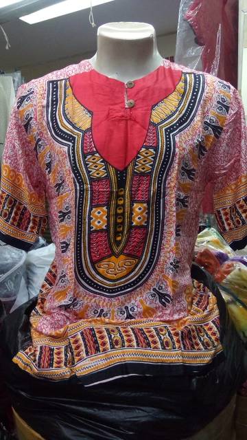 GARANSI TERMURAH Baju Bali Dashiki Dasar Putih Random