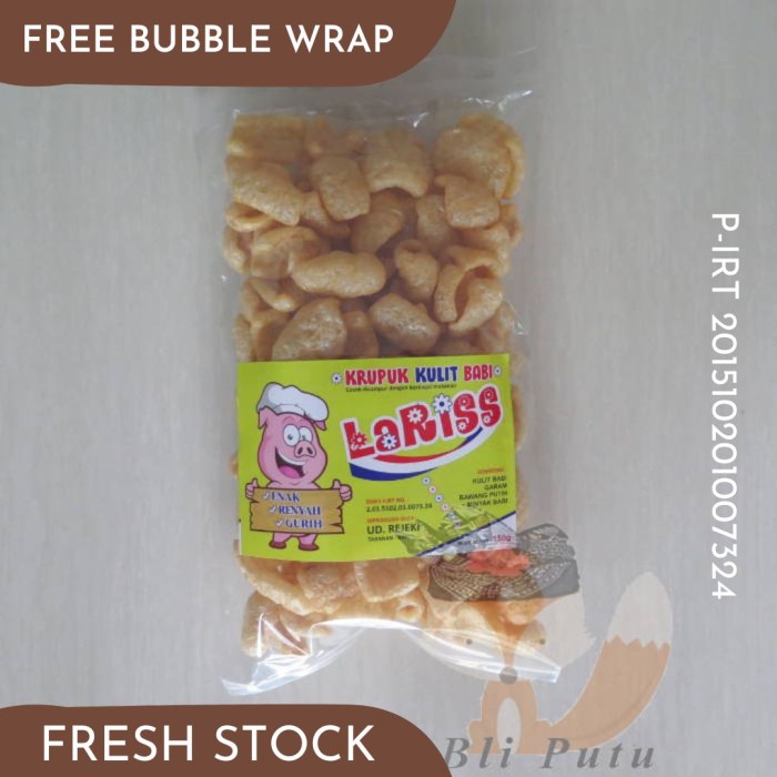 

PROMO Rambak Kerupuk Kulit Babi Lariss By Rejeki - 150gr