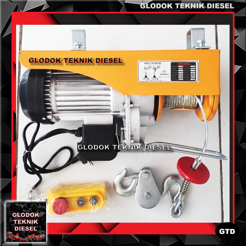 ELECTRIC WIRE ROPE HOIST 1 TON 1200 KG 12 M TAKEL KATROL LISTRIK 1200KG