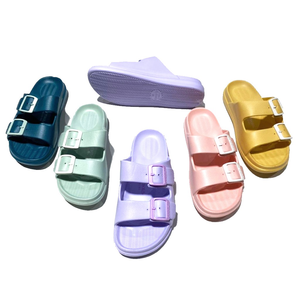 SANDAL JELLY KARET MODEL BAN  DUA GESPER LUOFU TIKES 