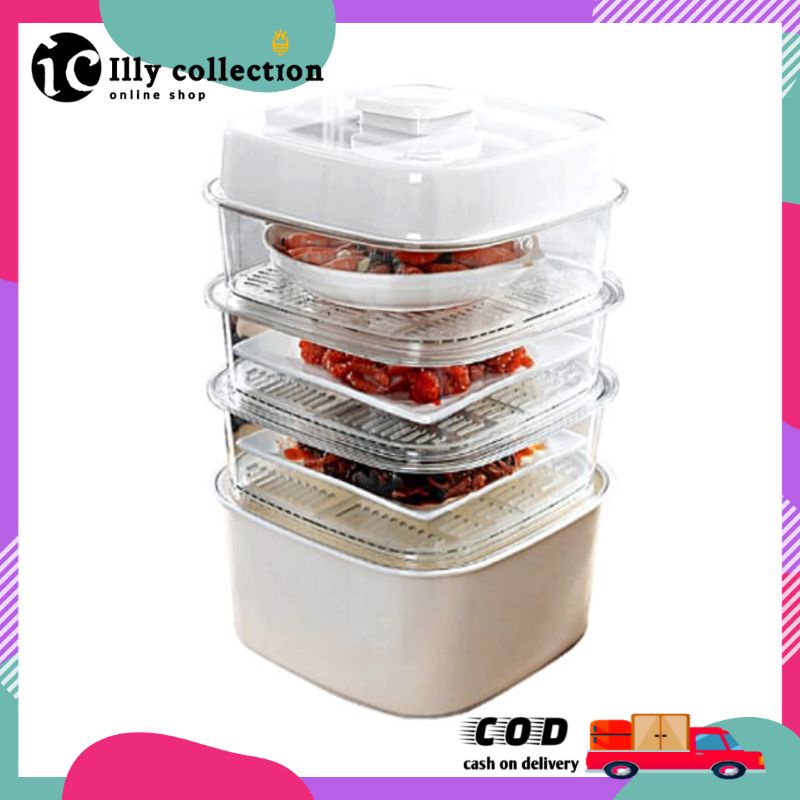 Rak Makanan Transparan Modern 4 Susun Multi Layer