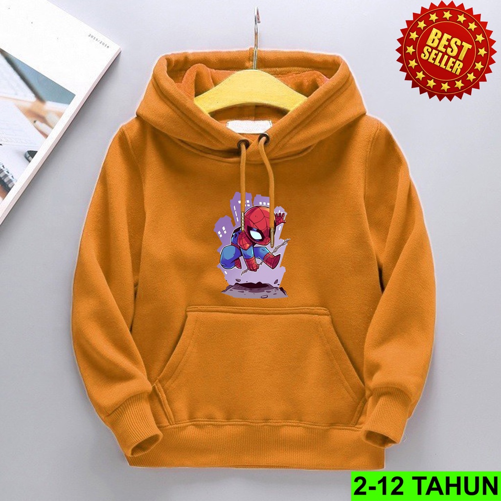 Hoodie Anak Laki Laki Perempuan / Hodie SPIDERMAN  Anak Usia 2 3 4 5 6 7 8 9 10 11 12 Tahun / Jaket Spiderman Anak Cewek Cowok / Switer Distro Bisa Cod / Suiter Anak Terbaru / Sweeter Anak / Switer Anak