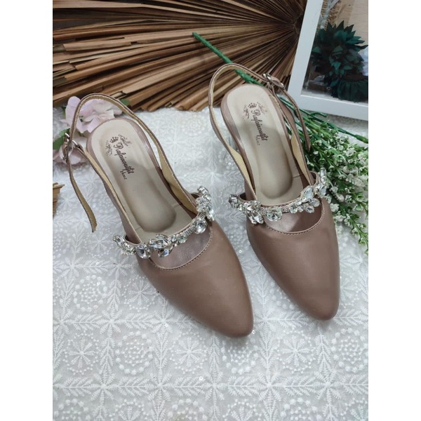 sepatu Kiara mocca tinggi 5cm kaca