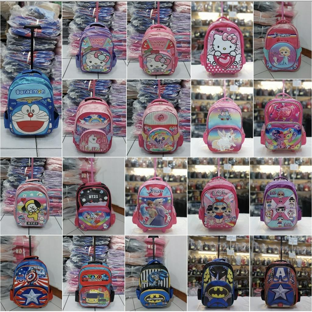 Tas dorong ransel trolly sd anak perempuan anak laki