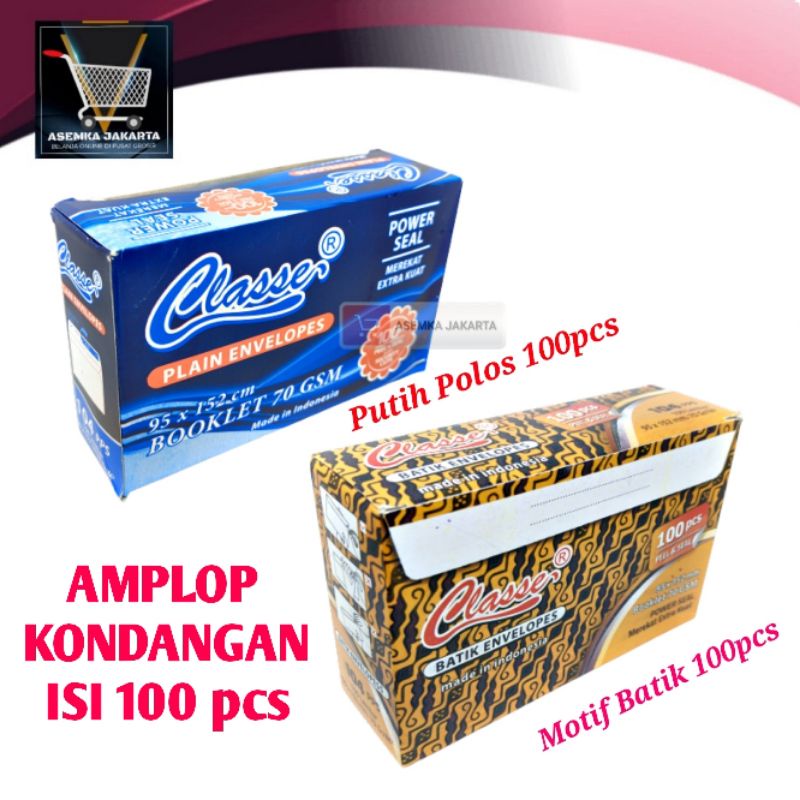 

[AJ] Amplop Polos | Amplop Kondangan | isi 100pcs Amplop Classe Booklet 70gsm Grosir