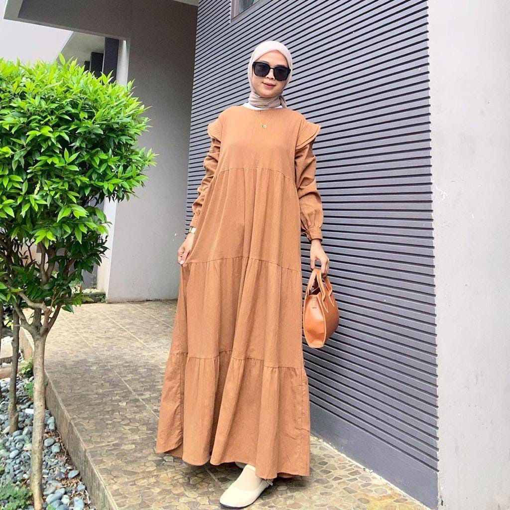 1KG MUAT 4PCS | LESTA DAILY DRESS MAXY PANJANG RUFFLE HITS OOTD SELEBGRAM FASHION GROSIR MURAH WANITA