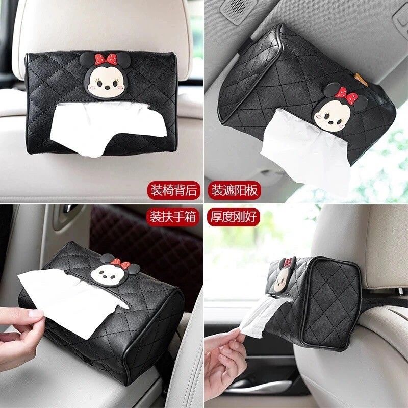 tempat tissue mobil hook mickey minnie sunvisor Sarung Tisu Kotak Tissue Kartun Mickey Minnie Mouse Winnie The Pooh Merry Donald Duck Stitch Disney