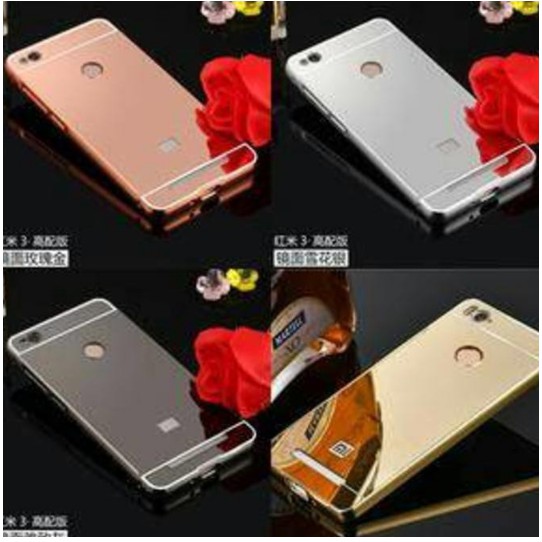 Aluminium Bumper Mirror Case Xiaomi Redmi Note 2, Note 3, Note 4, Mi4i, 3/3Pro, 4/4 Prime, Mi5S