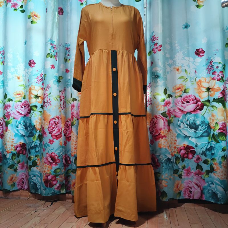 Gamis wanita cewek terbaru moscrepe rempel (gamis aisyah rempel ) Fatonah Shop