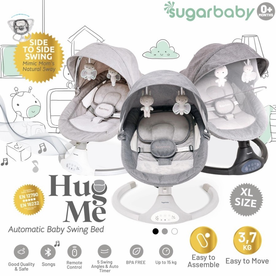 Sugar Baby Hug Me Automatic Swing Bed | Kasur Goyang Bayi Otomatis