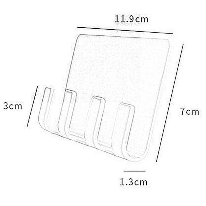 [WAE] GANTUNGAN 4 HOOK SERBAGUNA / RAK CHARGER HP / HOOK KUNCI SERBAGUNA