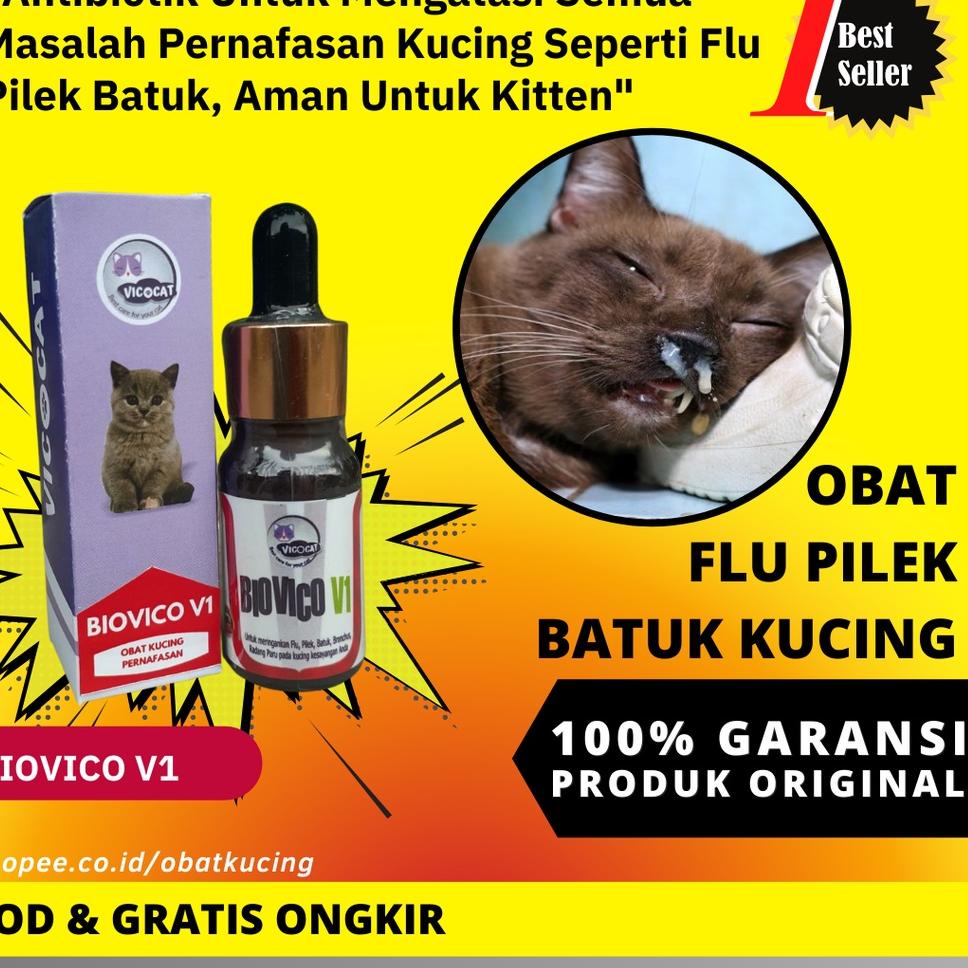 Menarik.. Obat Flu Pilek Batuk Kucing Antibiotik Pernafasan Kucing BIOVICO V1 Aman Untuk Kitten