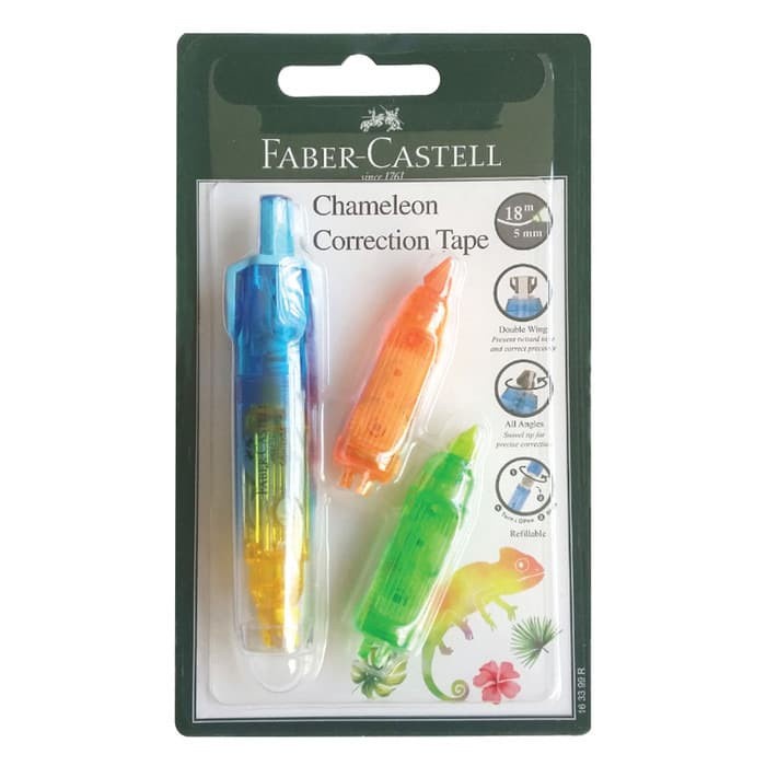 

Menakjubkan Faber-Castell Correction Tape Chameleon + 2 Refill Bar Blue 163351R Diskon