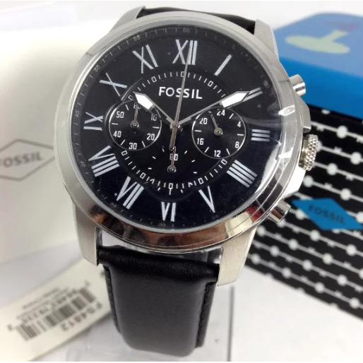 KUALITAS TERBAIK FOSSIL FS 4812 SILVER BLACK ORI TERLARIS
