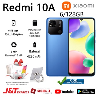 HP Xiaomi Redmi 10A Ram 6/128GB Smartphone 4G LET 6.53 inches 5000 mah Dual SIM 5MP+13MP Handphone Indonesia