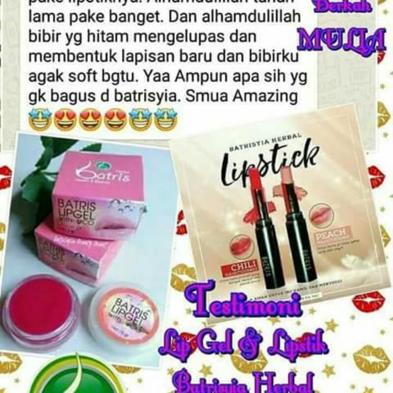 Batrisyia LIPGEL lip balm gloss treatment pemulas bibir pelembab lipcare batrisya herbal