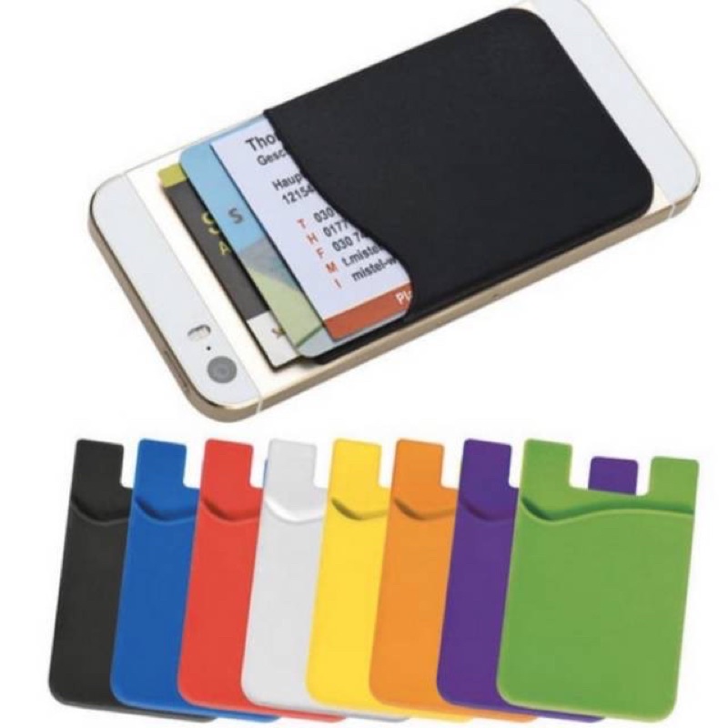 Sticky Card Holder / Dompet Kartu / Tempelan Hp / Card Holder Rubber Smartphone Universal