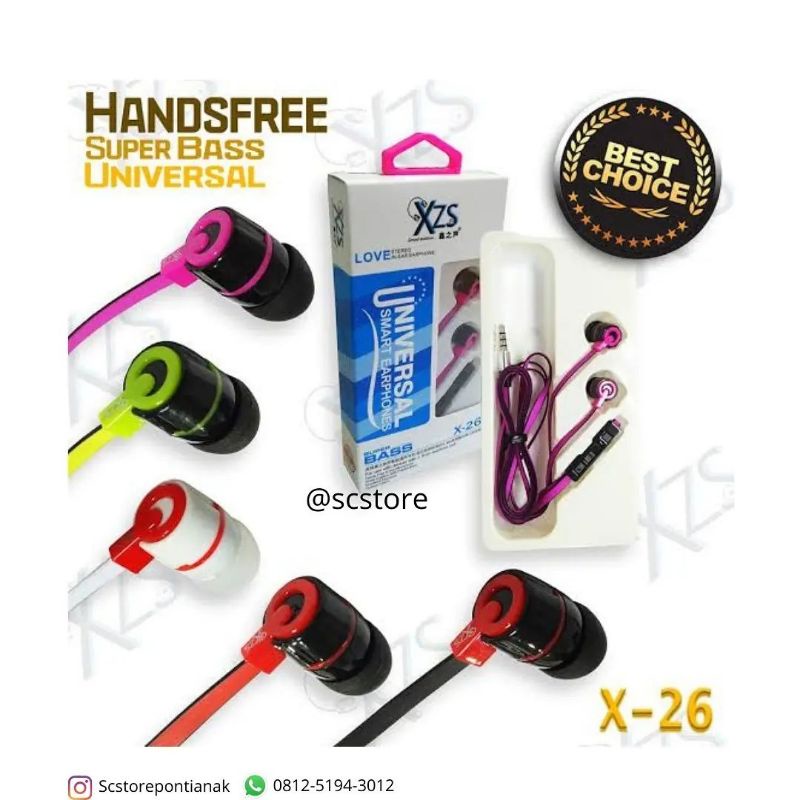Headset Earphone Handsfree XZS X-26 SUPERBASS