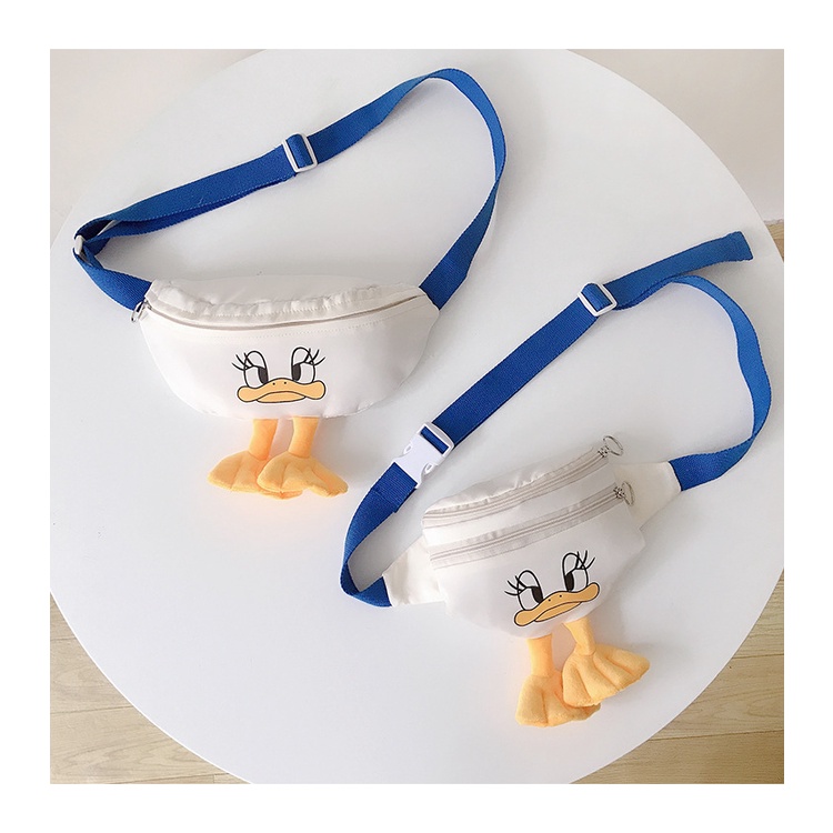 WAIST BAG SLING BACK DONALD DUCK / TAS KOREA SELEMPANG / TAS SLEMPANG KOREA 3D LUCU / donald bebek tas anak