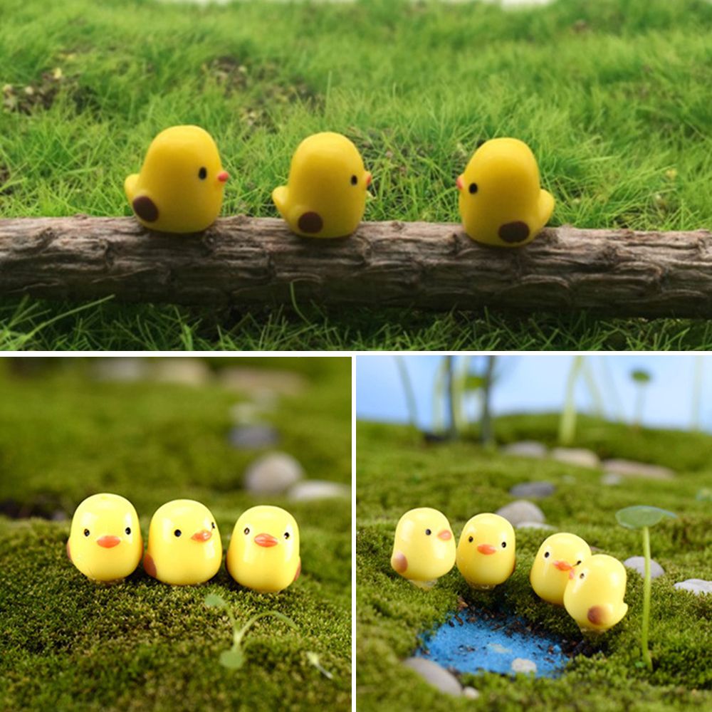 Mxbeauty 10pcs / Set Miniatur Ayam Bahan Resin Aneka Warna Untuk Dekorasi Taman