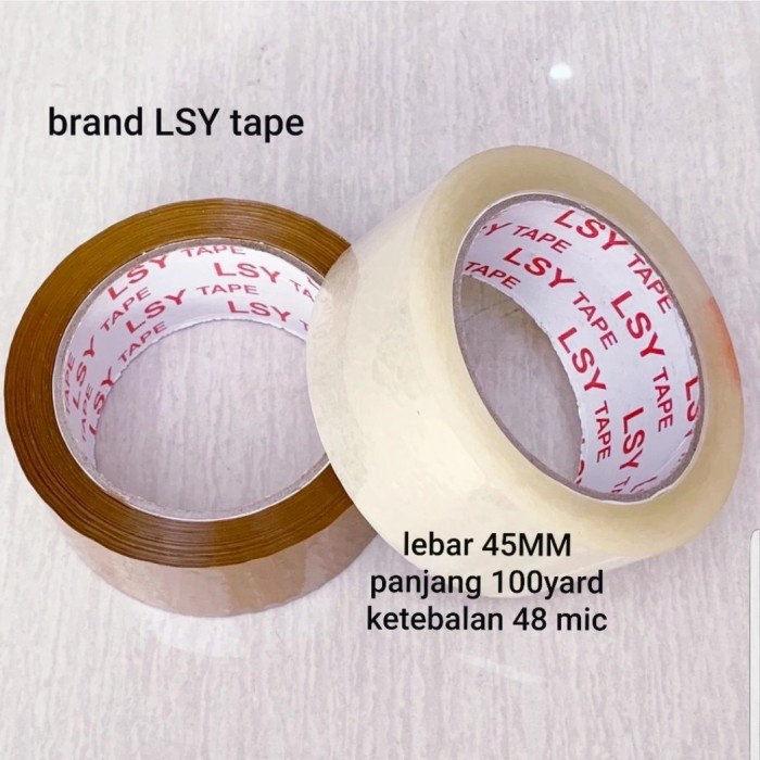 

perekat-pengikat- lakban bening / coklat 100 yard full ketebalan 48 micron - cokelat -pengikat-