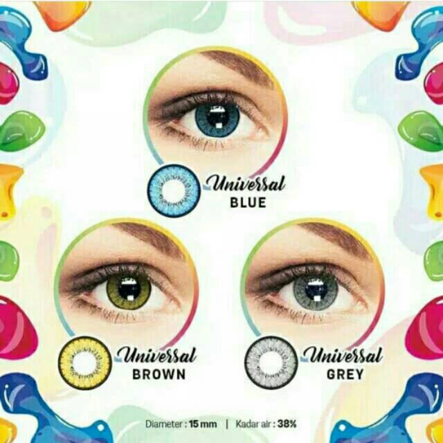 Softlens Gel universal Normal Minus Diameter 15mm Topgel gray grey brown blue lensa kontak