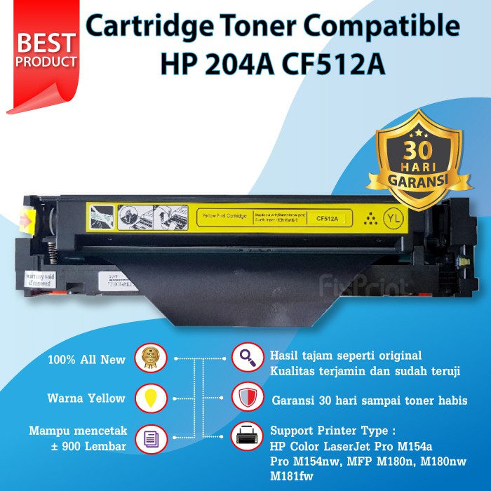 Cartridge Toner Compatible HP 204A CF510A CF511A CF512A CF513A Printer M154a M154nw M180nw M181fw