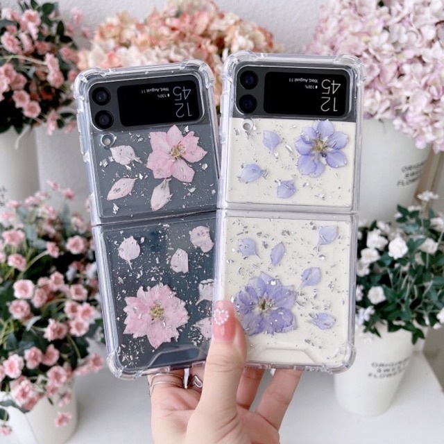 Dried Flower Glitter Case Zfold 4 Zflip 4 3 Zfold 2 Zflip3 Zflip2 Z Flip Fold Casing