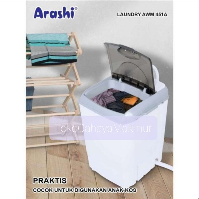 Arashi Washing Machine Portable AWM 451A - Mesin Cuci Portable Laundry