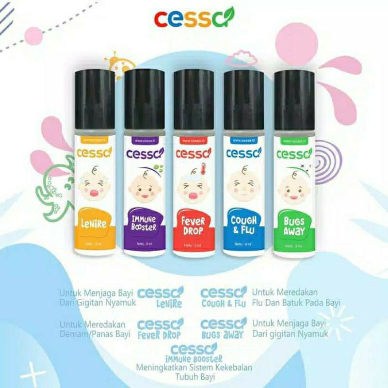 CESSA MAKASSAR / CESSA ESSENTIAL OIL (0-3 TAHUN) FEVER DROP, COUGH N FLU, BUGS AWAY, LENIRE