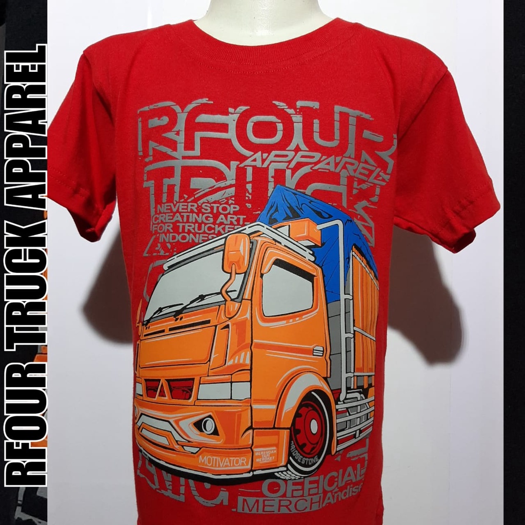 PROMO/OBRAL KILAT/Baju kaos truck anak Kaos truck oleng Kaos truck mania Kaos truck cotton sablon plastisol Kaos truk warna pink terbaru kaos truk oleng anak kaos rfour original