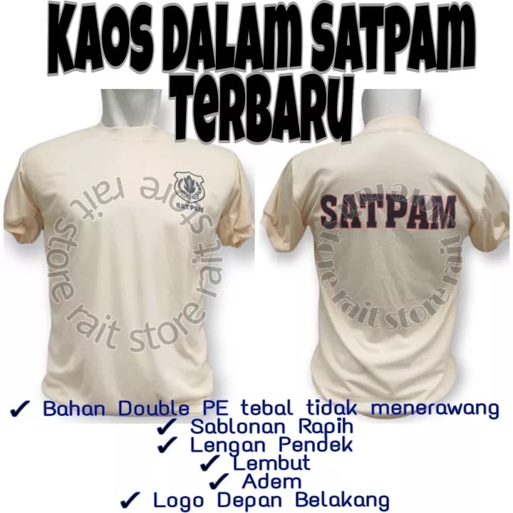 Kaos Dalam Satpam Terbaru Warna Krem / Cream