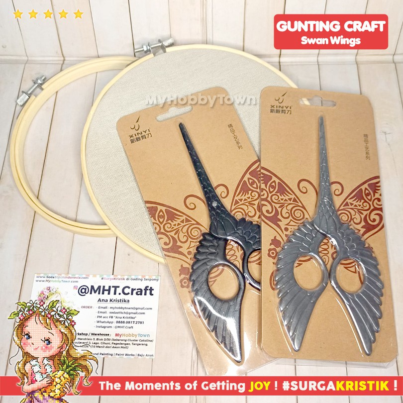 Gunting Craft Sulam Fancy Unik Swan Wing Sayap