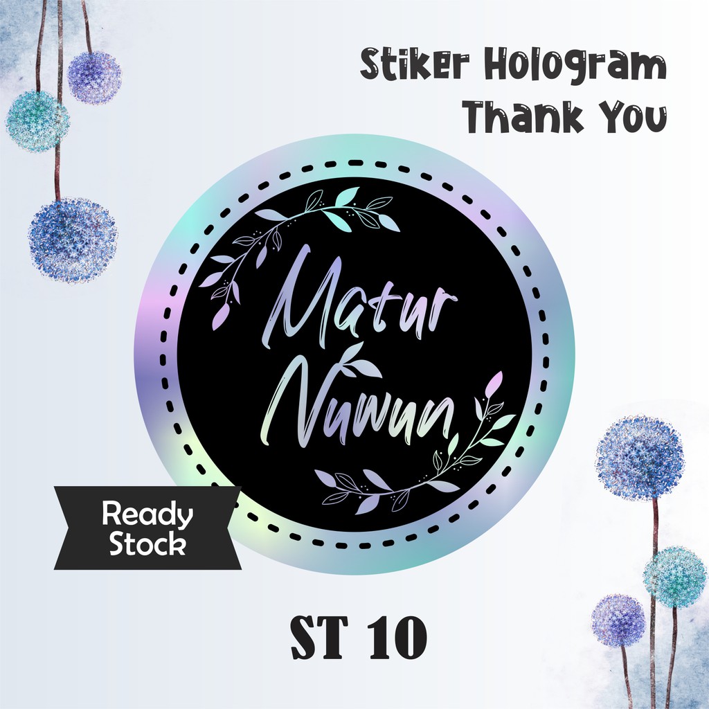 

STIKER LABEL THANK YOU HOLOGRAM BULAT MURAH ST 10