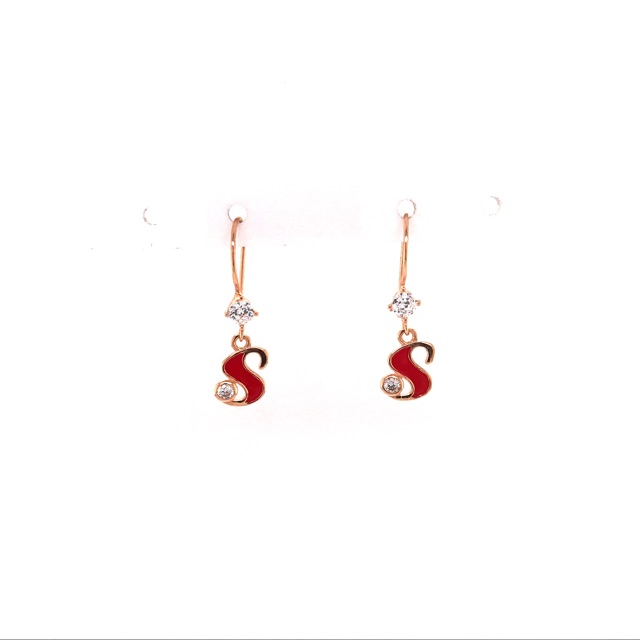 Anting Kawat Emas Alphabet / Huruf Cat 8K - SDW Gold -