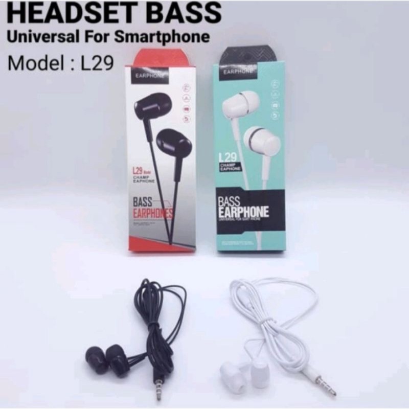 HEADSET HF EXTRA BASS L29 / STEREO EARPHONE / HEADSET L29