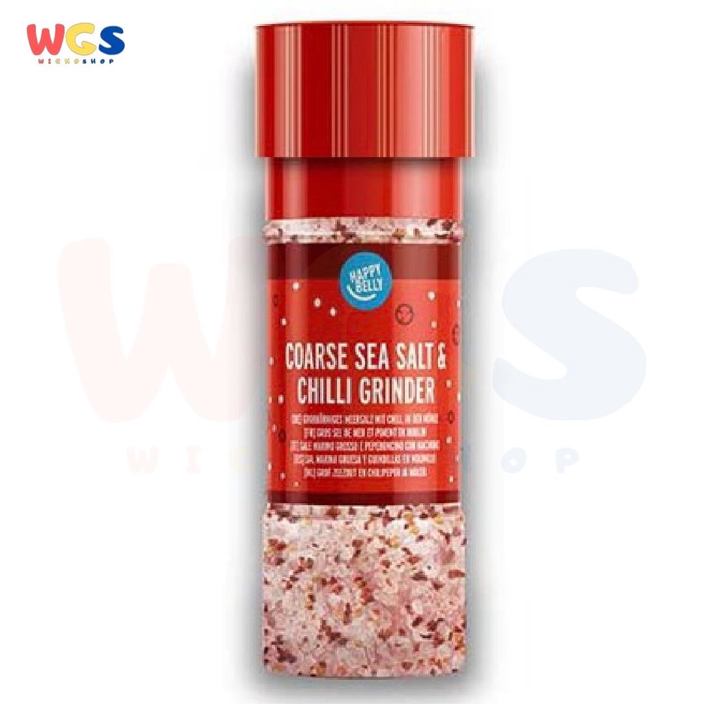 Happy Belly Coarse Sea Salt &amp; Chilli Grinder 60g - Garam Laut