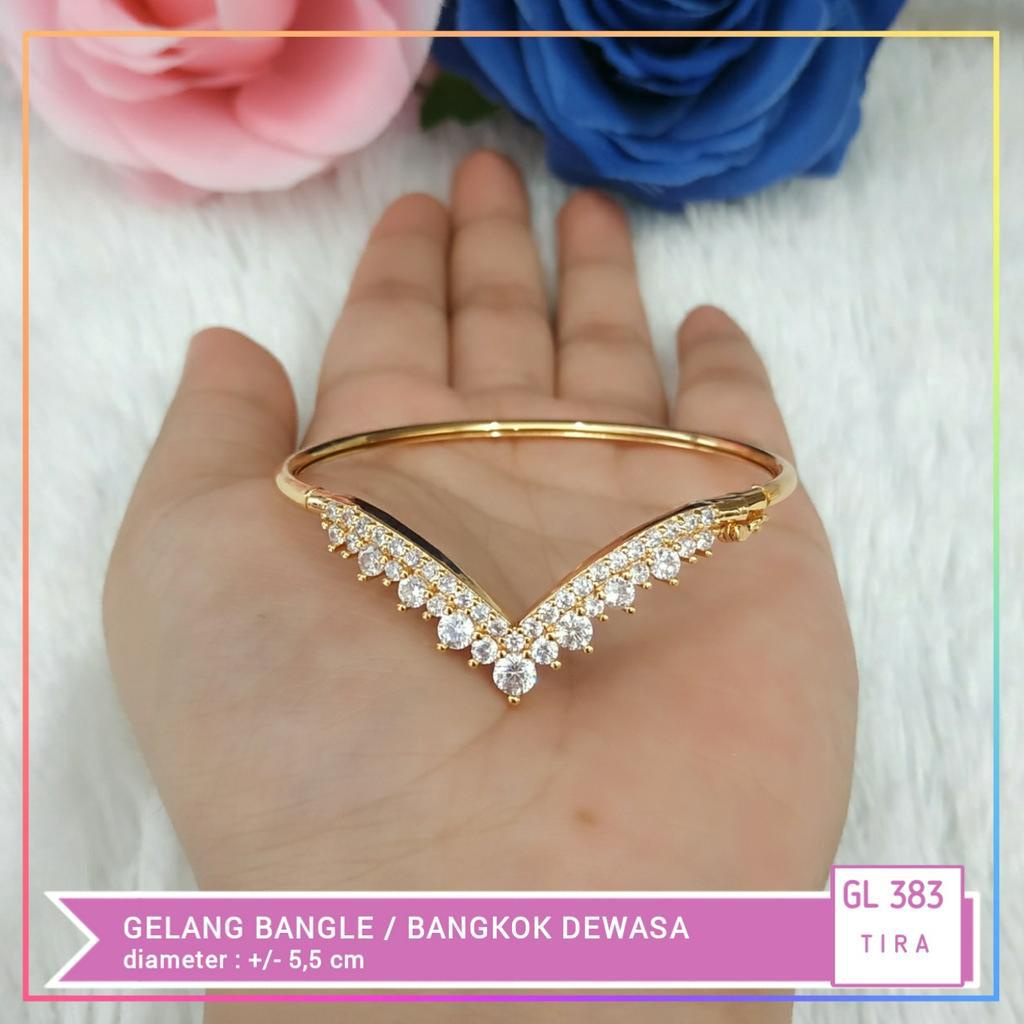 Gelang xuping gelang bangle fuji permata mewah perhiasan lapis emas GL 383