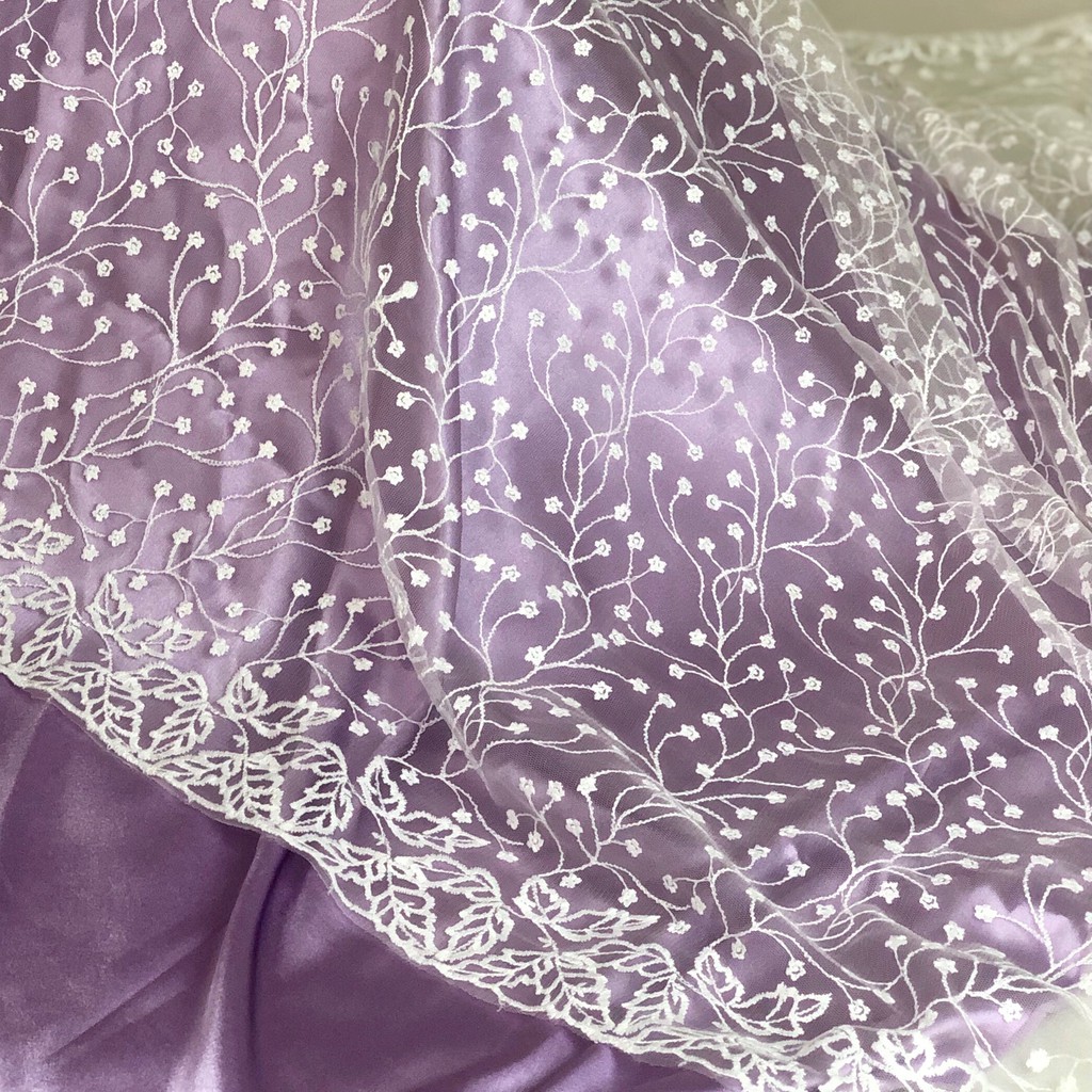 1/2 meter Kain Kebaya BROKAT / French Lace / TILE PRANCIS motif