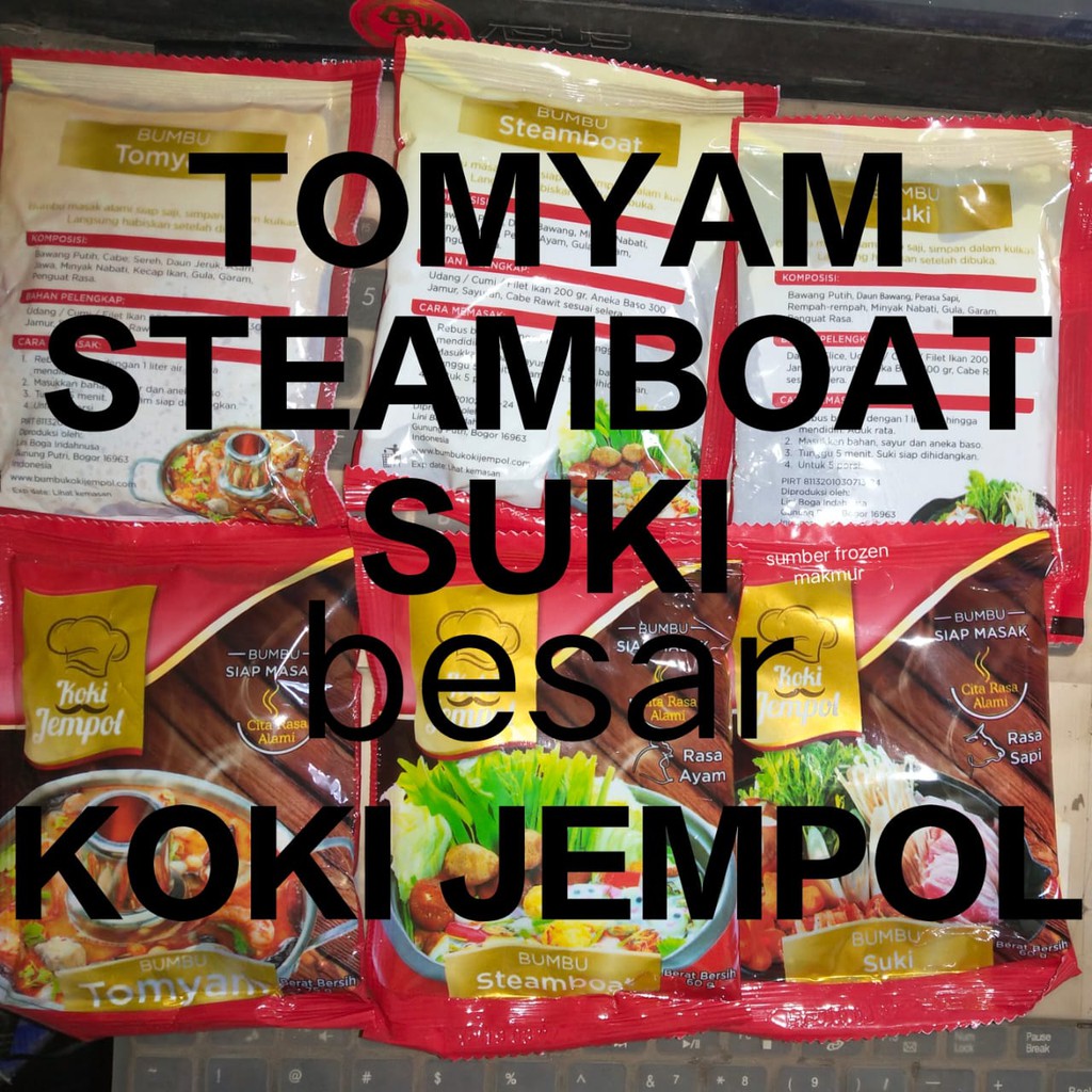 

steamboat/ suki/ tomyam bumbu koki jempol. sumber frozen makmur