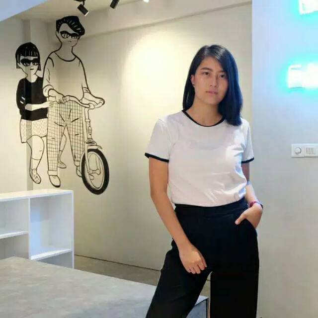 TSHIRT WANITA RINGER TEE KAOS