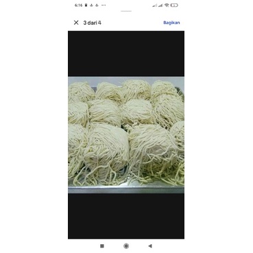 

Mie Mentah Keriting Spesial Telur Bebek Untuk Mie Ayam/Bakmi