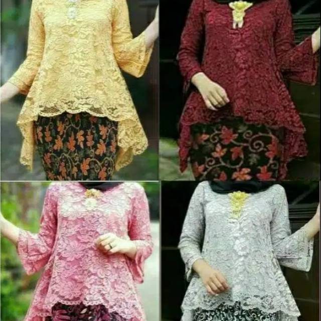 Atasan kebaya brukat rinjani / kebaya brokat wisuda / gold / mustard / navy / maroon / dusty