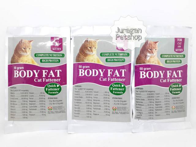 BODY FAT 50GR | Penggemuk Kucing | Penambah Nafsu Makan Kucing | BODY FAT SACHET