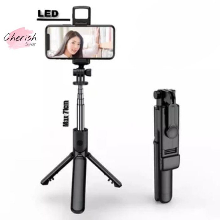 K21 SELFIE STICK  TONGSIS BLUETOOTH SHUTTER TRIPOD HOLDER MONOPOD