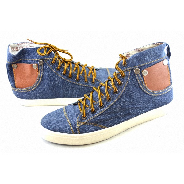 SEPATU PRIA BLACKMASTER BM 272 DENIM biru denim
