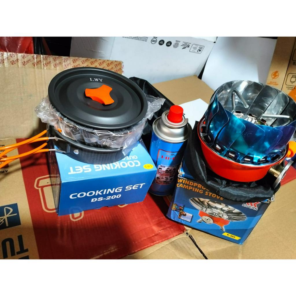 Paket camping lengkap outdoor Kompor Camping Kovar Bunga +Gas+DS-200