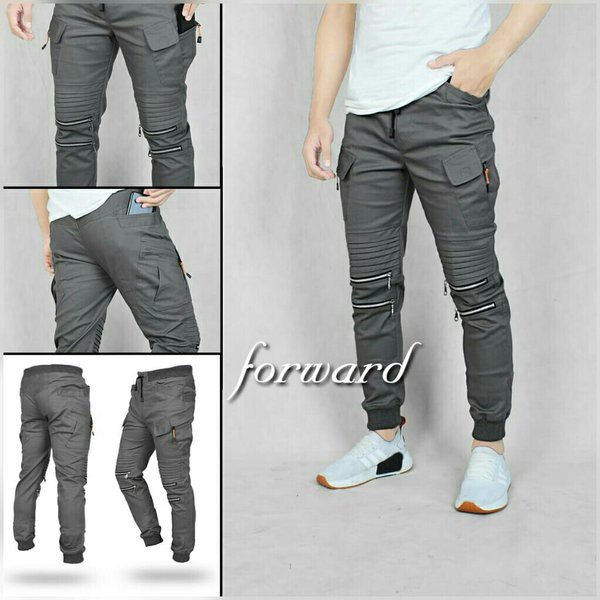celana joger jogger pria sobek kekinian gaul celana panjang cowok korea skinny pensil santai terbaik