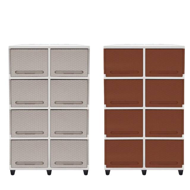 Lemari plastik flip club susun 4 double Lemari Plastik Sliding 8 Pintu