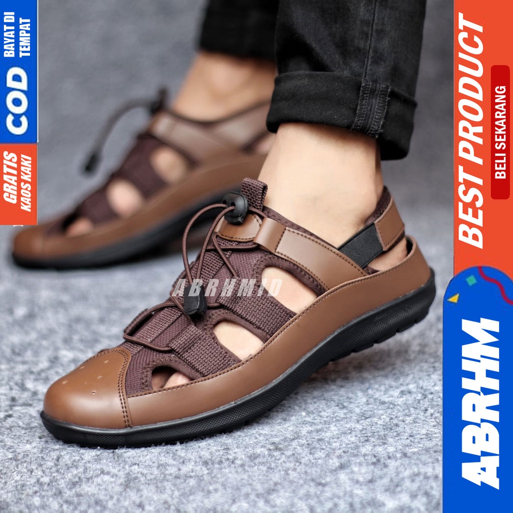 ABRHM x LEXA Sepatu Casual Slop Kasual pria kulit Sintetis Santai Original